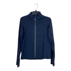 Life is Good Women’s Good Moves Jacket Sz Med Deep Navy Blue Running Track